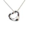 Pre-owned Tiffany & Co. Silver 925 Open Heart Pendant Necklace J56-10