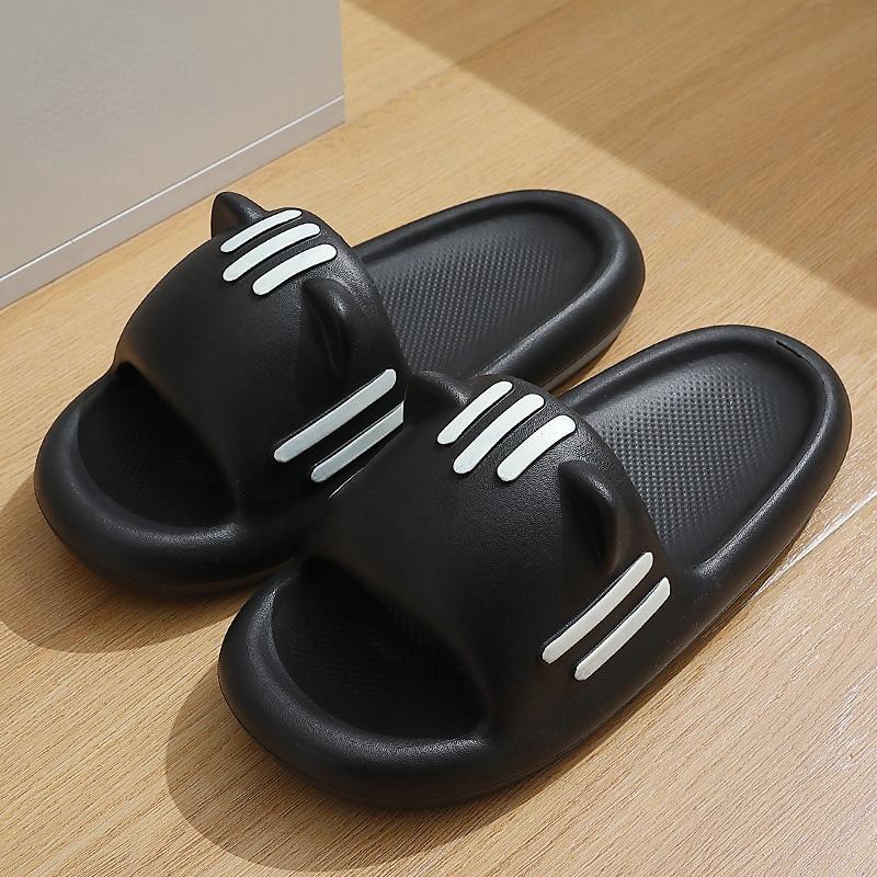 Женские летние милые тапочки с котом для пар, новые домашние, для ванной, мягкие, толстые, подошва, противоскользящие, для улицы, для пляжа с героями мультфильмов