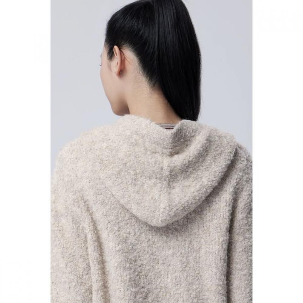 Benetton Boucle Hooded Knit Cardigan Bakvf4661