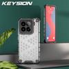 KEYSION Shockproof Armor Case for Xiaomi 15 5G Soft Silicone+PC Transparent Honeycomb Phone Back Cover for Xiaomi 15 Pro 5G