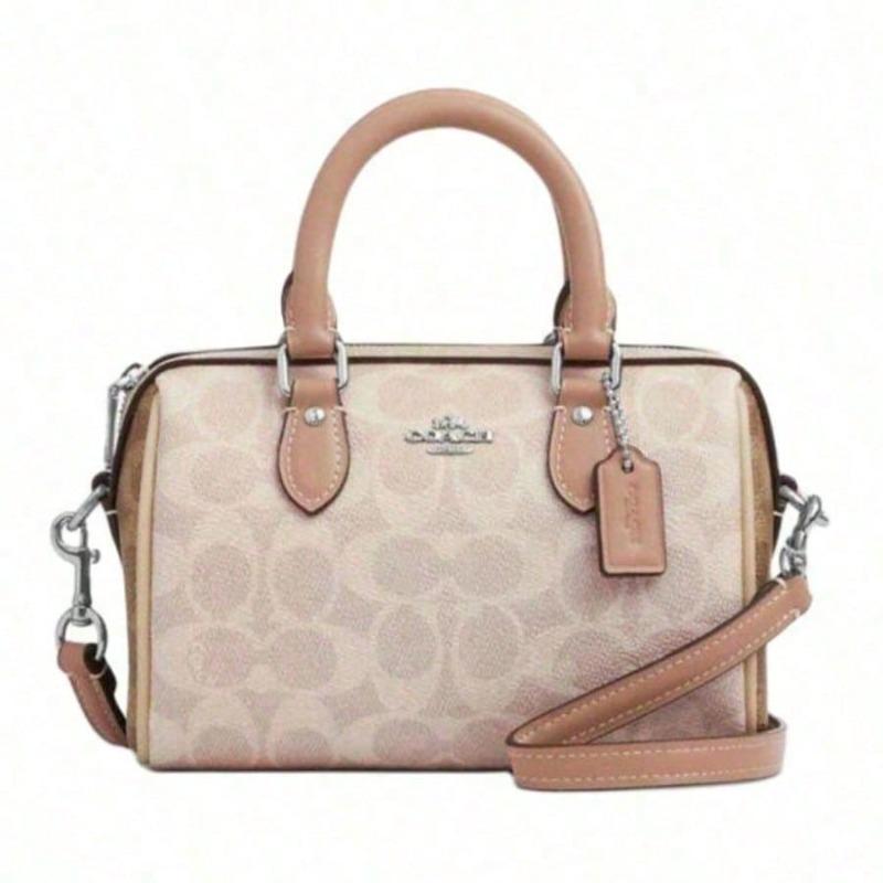 Coach Сумка-портфель Rowan 18 Мини Signature Canvas Женская сумка-тоут Съемный ремень через плечо Застежка-молния Модный подарок CW330-SVXCU