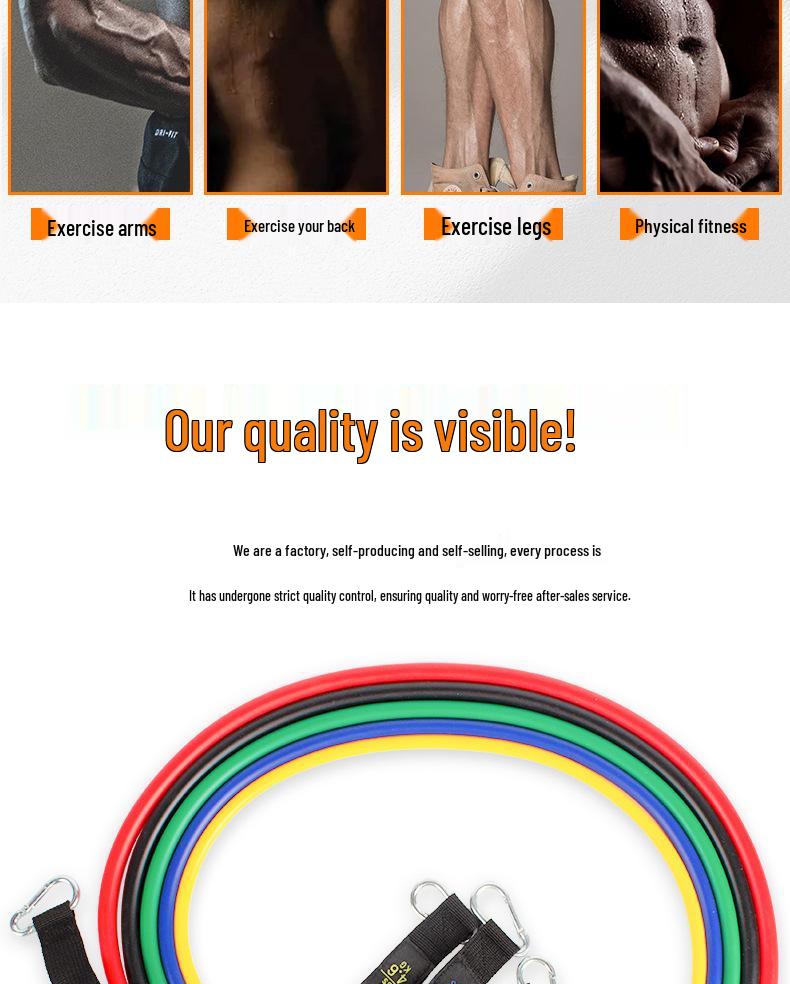 11-Piece Resistance Bands Set: Chest & Shoulder Exercise, Muscle Toning, Weight Loss, Stretching Equipment