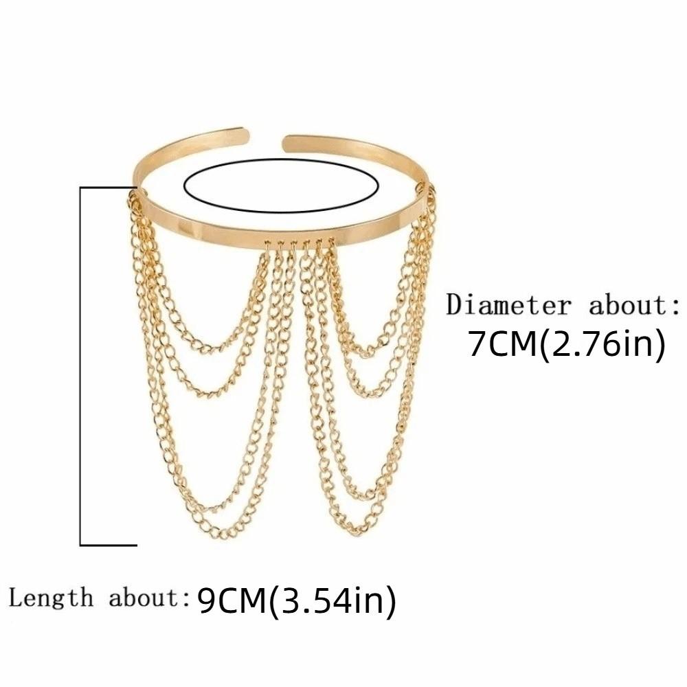Gold Color Arm Bangles Open Adjustable Chain Pendant Bangle Party Accessories