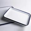 HESWELL Industrial Style White Rectangular Enamel Tray