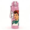 1PC Retro Housewife Funny Quote 750ml Color Plastic Sports Water Bottle Leakproof Flip Straw Lid Suitable for Sports Office Home Use
