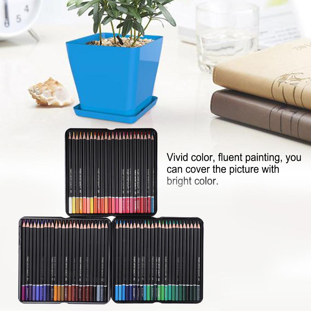 Набор цветных карандашей на деревянных стержнях из 72 цветов с коробкой для рисования и живописи