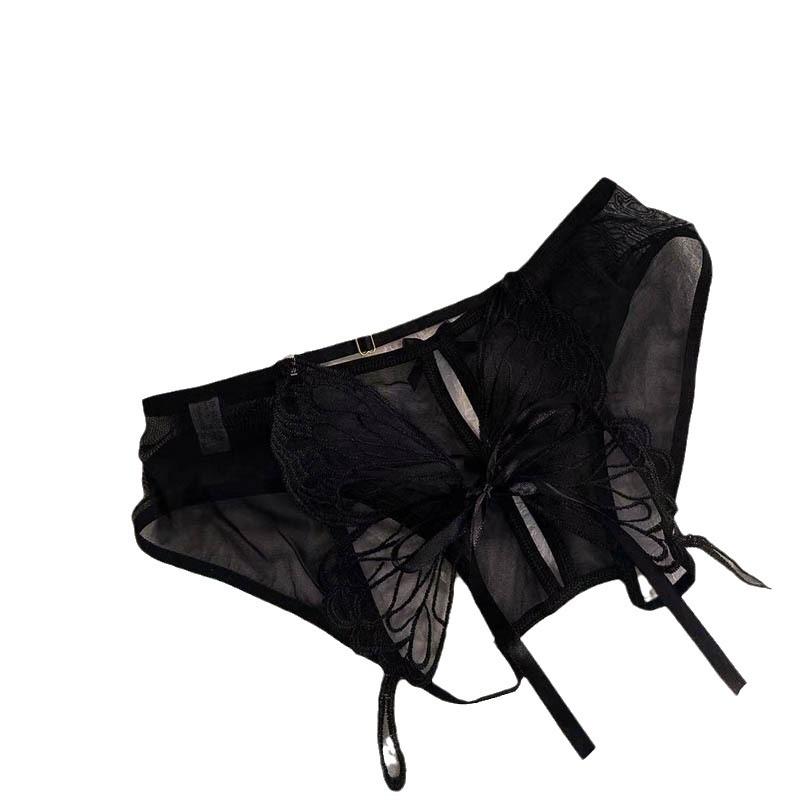 Трусики-стринги с низкой посадкой из сетки Wandering Butterfly Temptation с открытой ластовицей