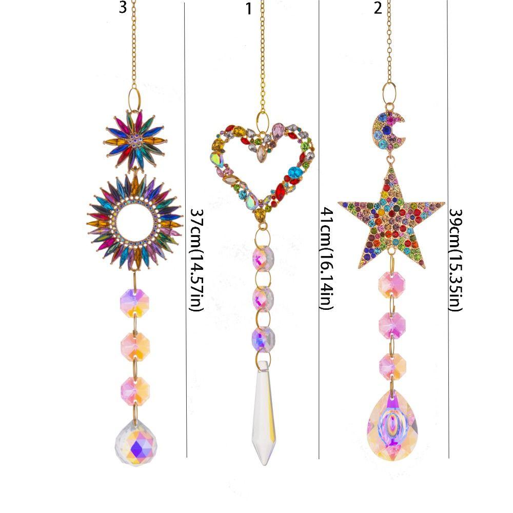 DIY Gardening Sun Catcher Shiny Crystal Wind Chime Colorful Hanging Catcher Ornaments Window