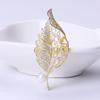 Blucome Luxury Gradient Leaves Brooch Copper Pins Women's Brooch for Coat Suit Bag New Year Gifts
