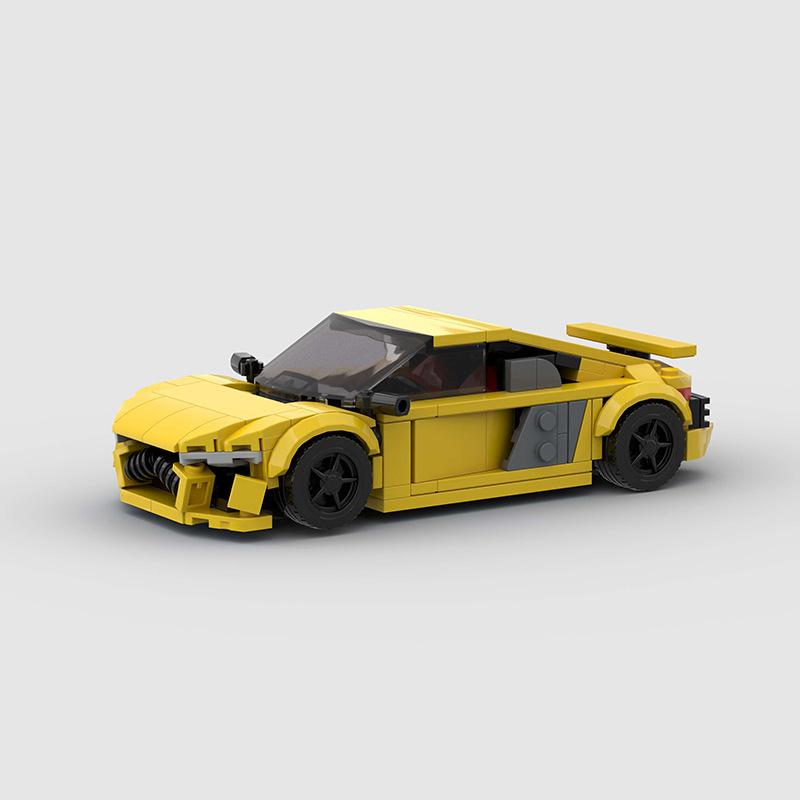 MOC Ретро Гоночный Автомобиль Кирпичики Скоростные Машины Технические Строительные Блоки DIY Набор City Friends Детские Игрушки Креативные Подарки для Мальчиков Девочек