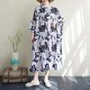 2025 Лето Женское Платье Больших Размеров Винтажный Принт Повседневное Свободное Платье На Пуговицах Длинное Пляжное Платье Новое Оверсайз