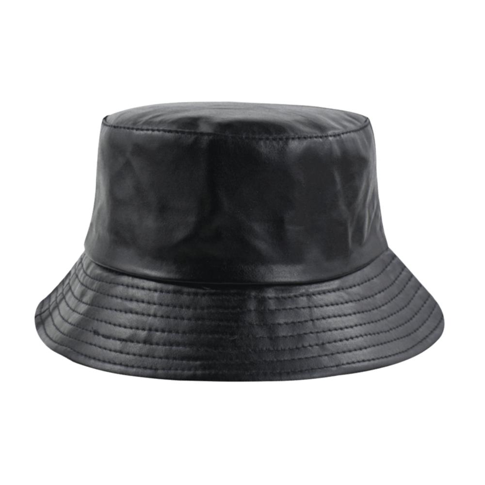Leather Luminous Bucket Hat Wide Brim Shiny Sun Cap Unisex Laser Rainbow Fisherman Hat  Sunshade
