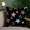 Abstract Star Art Cushion Cover Plush Fabric DoubleSided Printed Invisible Zipper Sofa Pillow Case Home Bedroom Decor
