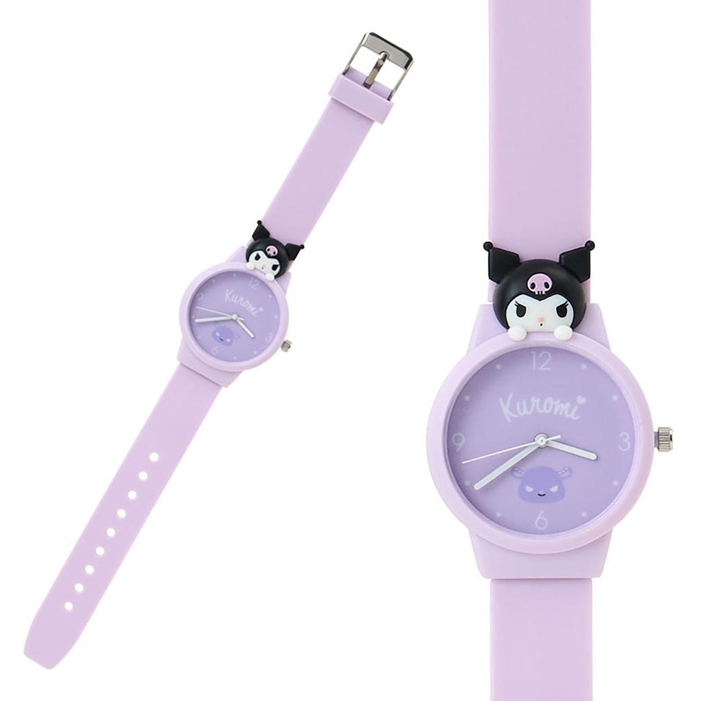 Sanrio Часы-маскот Kuromi с ЖК-экраном, задняя крышка ABS-защита, ПВХ, Защита ПЭТ, Корпус ПС, (Код товара 639460)