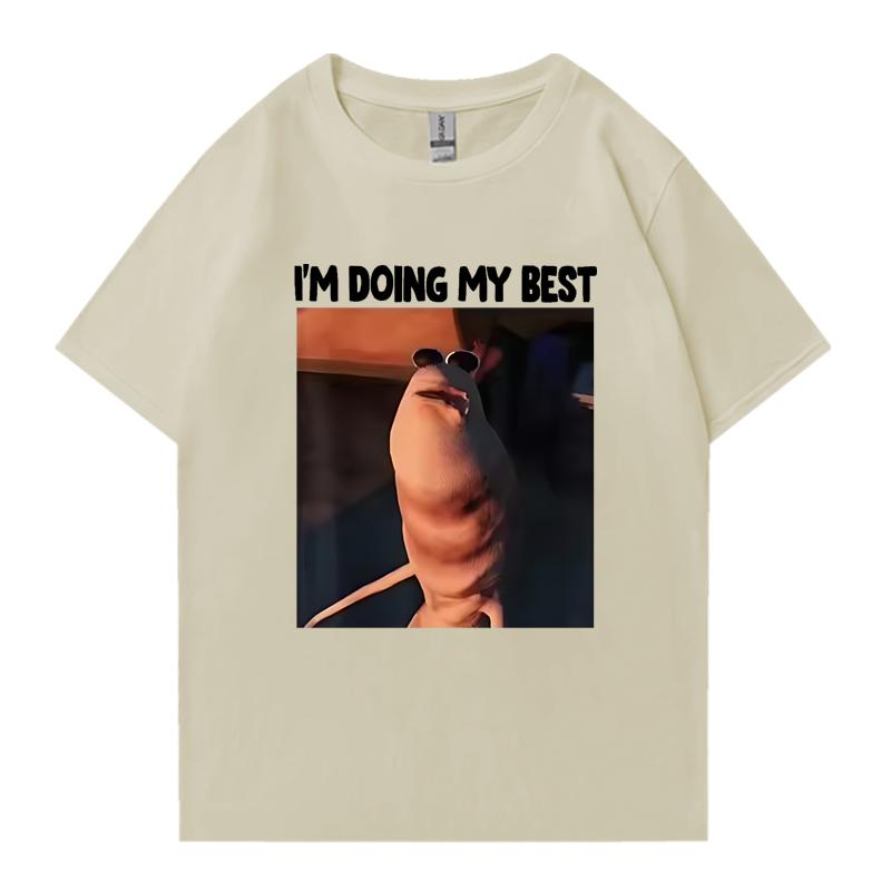Funny Im Doing My Best Marcus The Worm Meme Oversized Tshirt Unisex Unisex 100 Cotton Short Sleeve Tshirts Unisex Crew Neck Tops