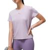 Li Ning Fitness Series Solid Color Sports Short Sleeve T-Shirt Women Tops Light-Blue ATST580-2