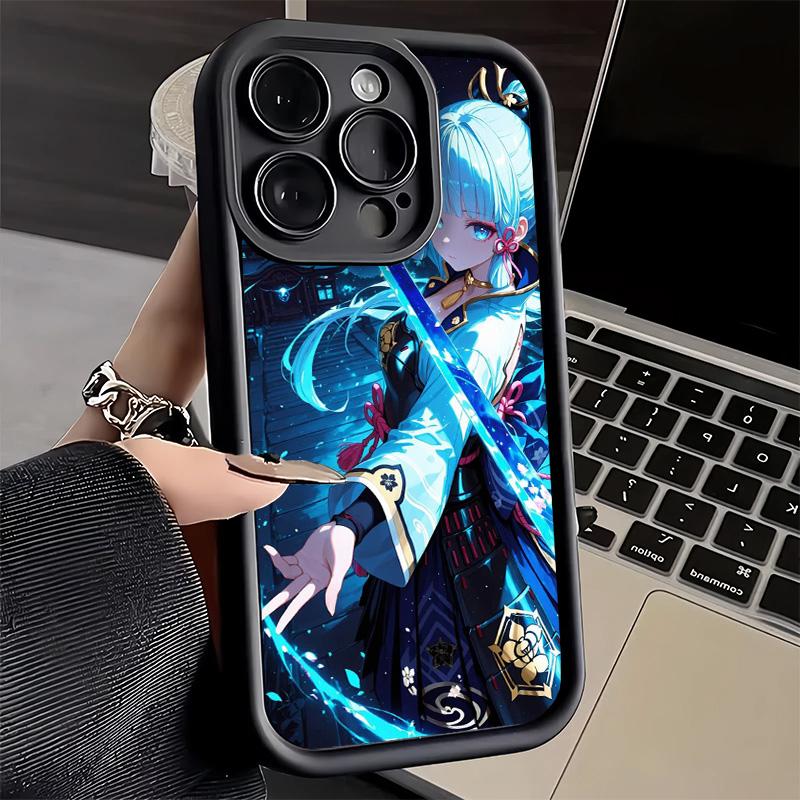 Чехол для телефона iPhone 17 Air 16E 15 16 Pro Max Genshin Impact Камисато Аяка Чехол 14 Plus 13 12 Mini Мягкий Силиконовый Fundas