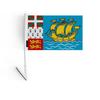 Drapeau Adhésif - Saint-Pierre-et-Miquelon - 14 X 21 Cm - Polyester - Léger - Recto/verso