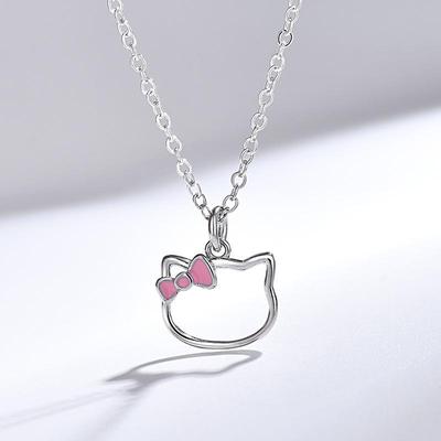 Милое ожерелье Hello Kitty в корейском стиле для женщин - Мультяшный кулон, подарок на день рождения