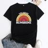 Летние женские футболки с короткими рукавами и круглым вырезом с принтом «ТЫ МОЕ СОЛНЦЕ» из хлопка и радужным принтом