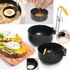 Foldable egg boiling device with handle+hook,stainless steel heating mold,heat-resistant silicone,egg boiling cooking accessorie