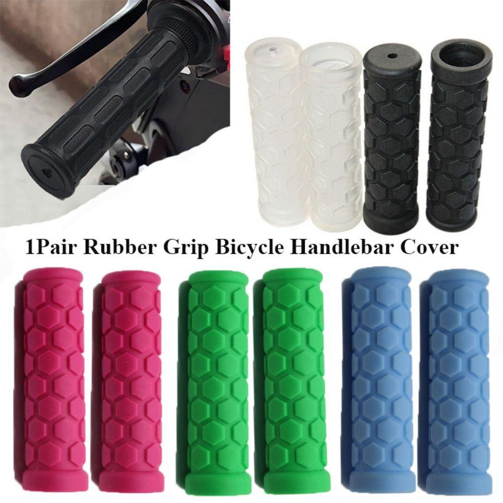 1 Pair Anti-slip Bicycle Handlebar Cover Shock Absorption Rubber Grip Mountain Bike Accessories