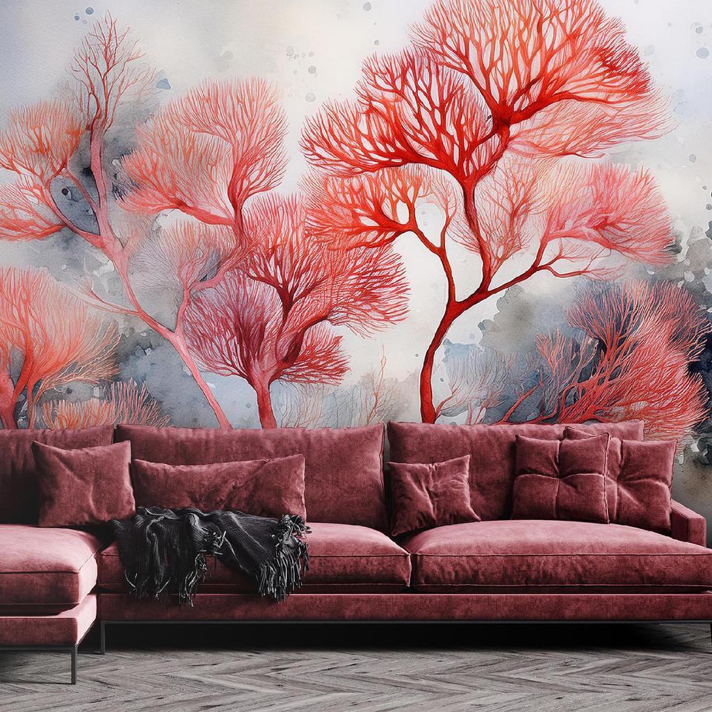 Wallpaper Abstract plants red