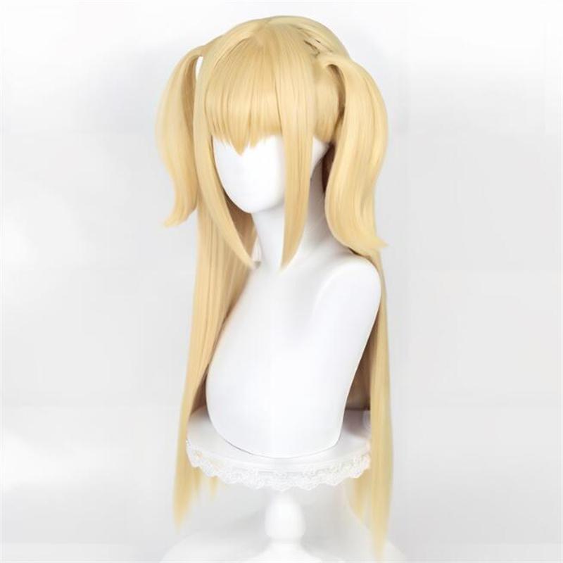Парик для косплея MisaMisa Аниме Тетрадь смерти Косплей Misa Amane Золотые длинные термостойкие волосы парики