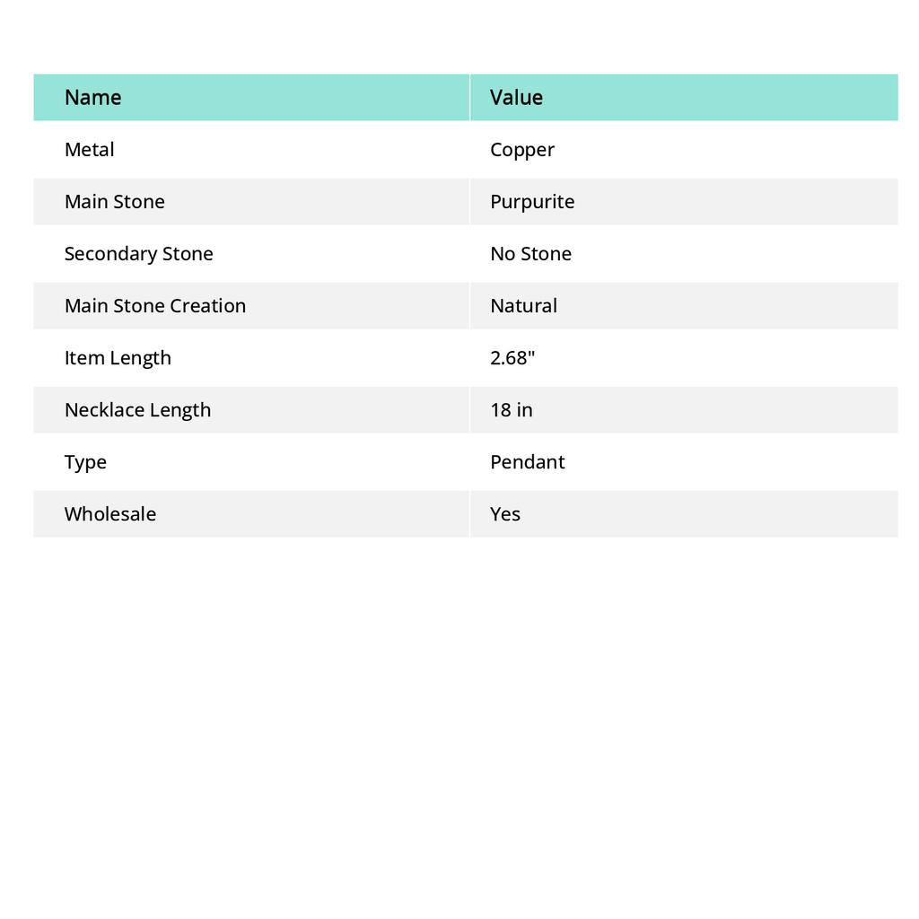 Натуральный драгоценный камень пурпурит, подарочная подвеска ручной работы из медной проволоки, 2,68 дюйма, n7R14