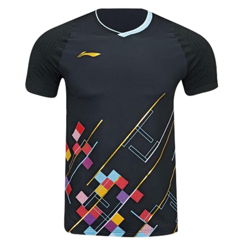Li Ning Youth Team Series Letter Logo Sports Quick-Dry Breathable Short Sleeve T-Shirt Men T-Shirts Black AAYT015-3