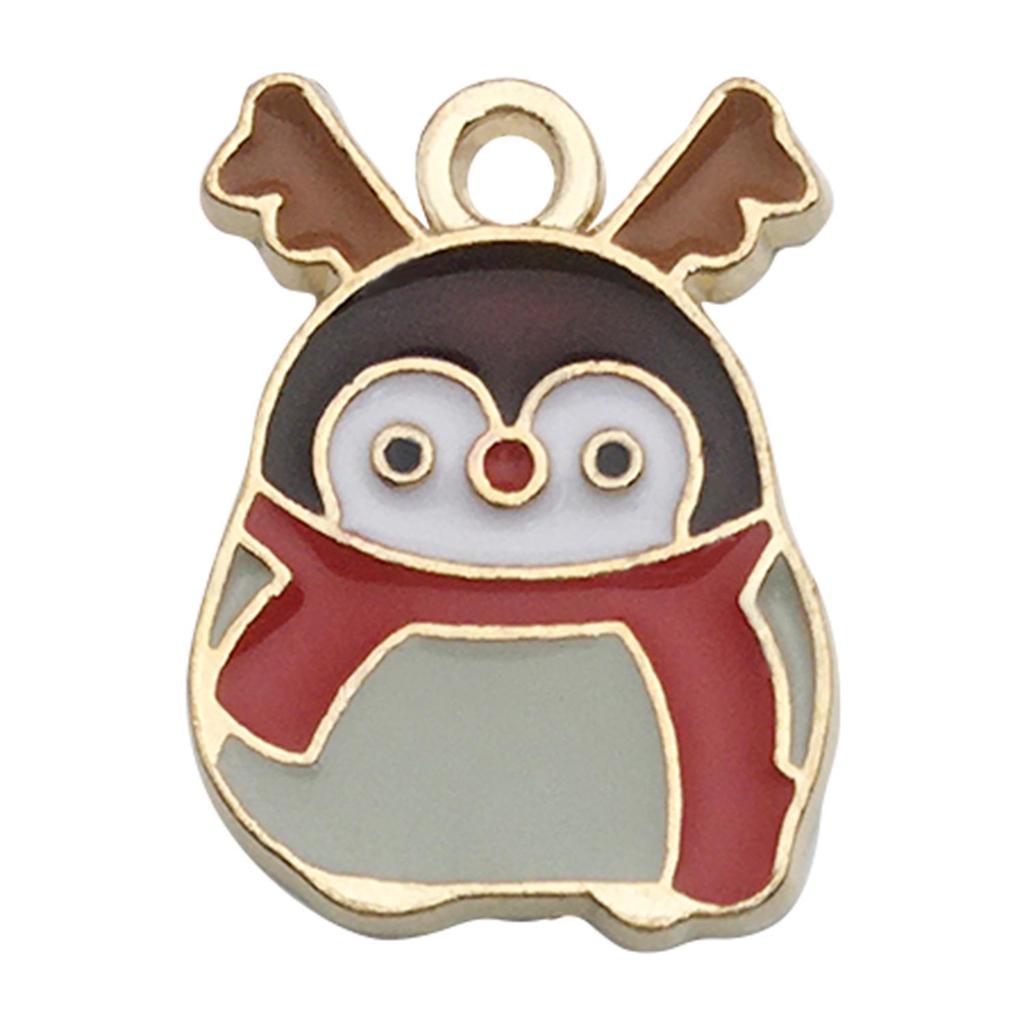 Set of 50 Christmas Oil Drop Pendants: Cute Santa, Snowman, Tree DIY Jewelry Accessories