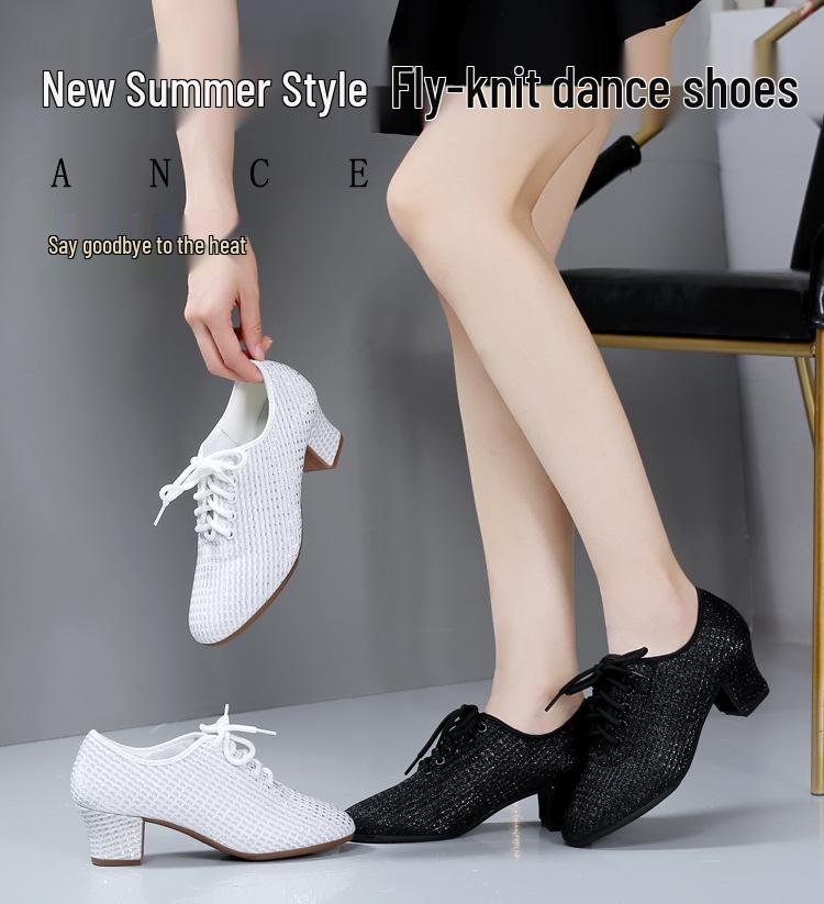 Exclusive Women's Latin and Square Dance Shoes - Medium Heel Body Shaping Footwear