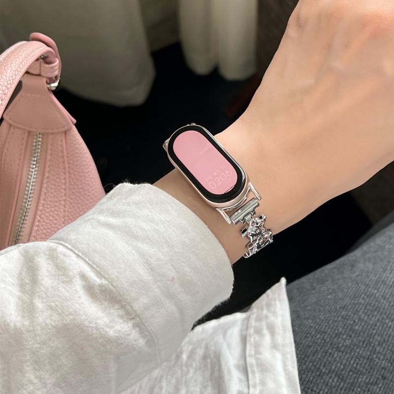 Роскошный кожаный ремешок-бабочка для Xiaomi Mi Band 9 8, ремешок для умных часов Mi Band 8 9 Pro, спортивный браслет, сменный красный ремешок для часов mi watch 4