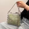 Популярная прозрачная сумка через плечо с цепочкой, женская мода, дикий досуг, маленькая квадратная упаковка, корейская версия, трендовые женские сумки