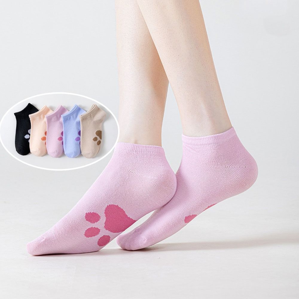 10Pairs Patchwork Boat Socks Women Bear Claw Ankle Tube Socks Comfortable Cartoon Short Socks Sport