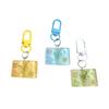 Cartoon Butterfly Flower Book Pendant Keychain Cute Resin Charm For Keys Bags Gift Decorative Accessory
