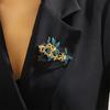 Женская брошь в форме растения со стразами, декорированная капающим маслом, винтажная противоскользящая прищепка для пальто, воротника, шляпы, шарфа, украшения для выпускного бала