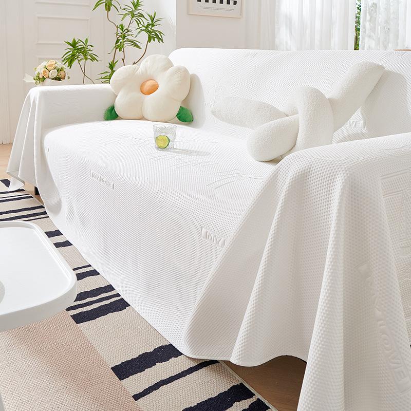 Летнее прохладное диванное полотенце однотонное простое диванное покрывало ткань универсальное нескользящее всеохватывающее искусственная кожа