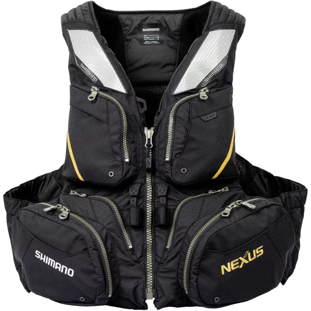 Shimano Nexus Floating Vest VF-120W Black 2XL, Lightweight, Quick-Dry, Fishing Gear