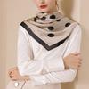 Elegant Women's Silk Scarf Soft Hijab Shawl Wraps Fashion Dot Print Silk Scarf  Bandana