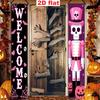 2D Flat, 2D Flat Banner Party Pennant Set of 2 (11.8*70.8 Inches/30*180cm), Material, 2pcs Cartoon Feng Ge Halloween Party Welcome Decorative Couplet,