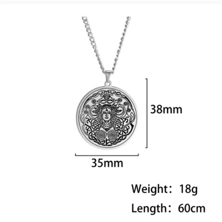 Скандинавская мифология Фрейя Богиня и Любовь Красота Амулет Узор Нержавеющая сталь Подвеска Ожерелье