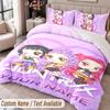 Kpop Demon Hunters Printed Bedding Set Custom Name Text 1 Duvet Cover 2 Pillowcases For Bedroom