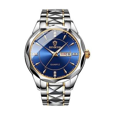 Мужские часы Seiko Аналоговые Кварцевые: Копия часов Мужские Светящиеся Дата День недели Водонепроницаемые Часы Легко читаемый циферблат Нержавеющая сталь Регулируемый уровень Синий
