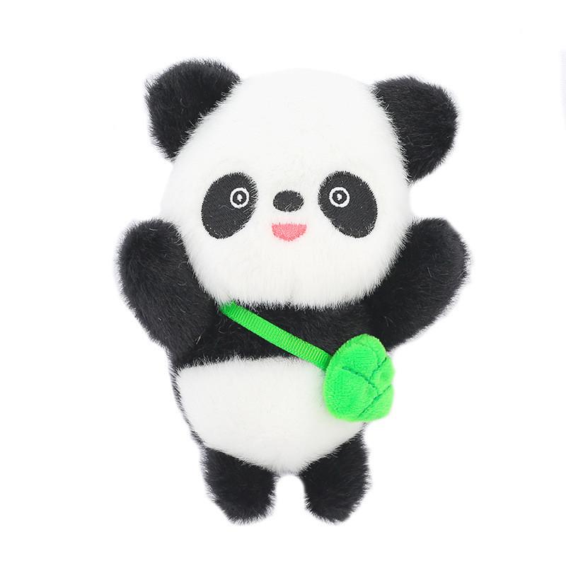 Adorable Panda Plush Keychain With Fruity Backpack Charm Premium Mink Fur Cute Animal Toy