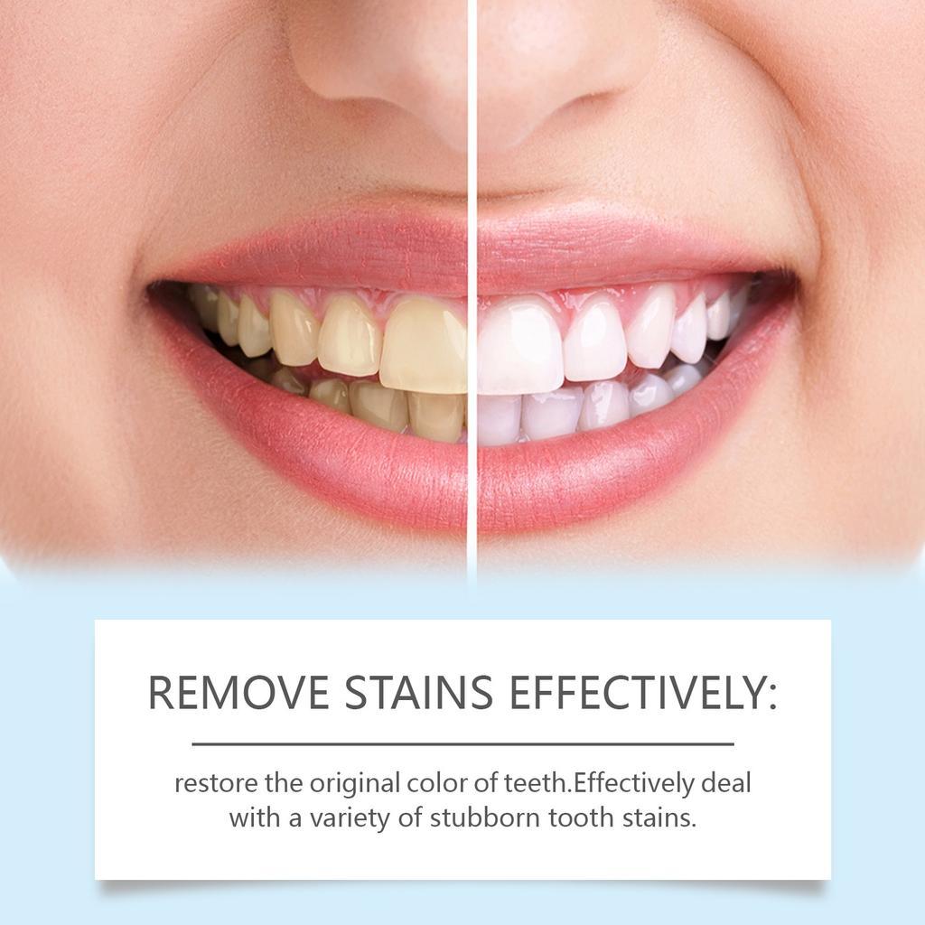 Зубной порошок для отбеливания и удаления пятен укрепляет зубную эмаль, отбеливает зубы, удаляет пятна и освежает дыхание