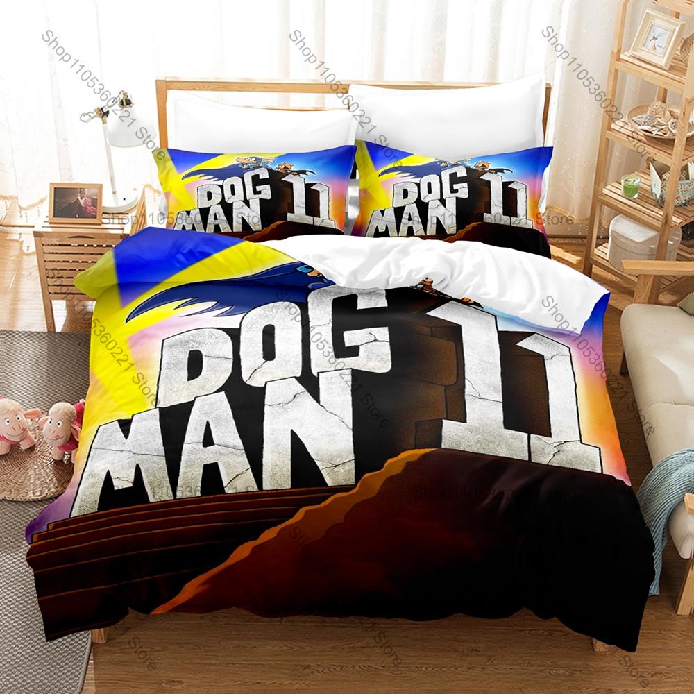 Personality Dog Man Kids Bedding Set New 3D Print Duvet Cover Set Cute Bedroom Decor Bedclothes Pillowcase Children Bedroom Deco