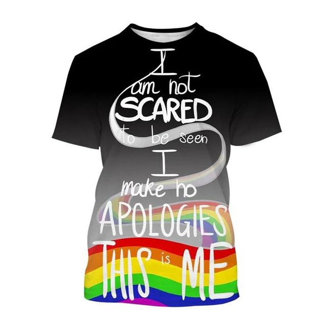 Трендовая футболка с 3D принтом Happy Pride Day для мужчин, одежда, модные спортивные футболки с графикой Cp, футболка в стиле Харадзюку, забавные топы для мальчиков