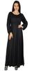 Women Boho Gothic Style Long Maxi Dress Lace Long Sleeves Gown