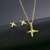 Hip Hop Geometric Necklace And Earrings Set For Women High Gloss Jewelry Set
